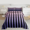 thumbnail image 2 of Feelyou Modern Buffalo Plaid Bedding Comforter Set for Adult, Chic Checkered Square Twin Comforter Sets, Neon Gradient Purple Reversible Bedding Set, Super Cozy Room Decor, 2pcs, 2 of 8