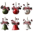 thumbnail image 4 of Campanas de metal JanHm adornos de árbol colgante de Navidad color blanco rojo verde Diámetro 12 x 5,5 x 5,5 cm 6 piezas, 4 of 5
