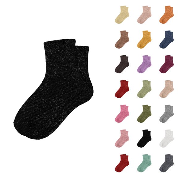 Novelty Glitter Slouch Socks for Women 2025 Comfortable Casual Cute Stretch Fashion Mid Calf Socks