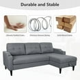 thumbnail image 5 of Lecut L Shaped Sofa Couch with Pull Out Bed Sleeper Sofa Sectional for Living Room Comfy Linen Fabric Tufted Pull Out Couch with Storage Chaise Cup Holders 75" Grey, 5 of 9