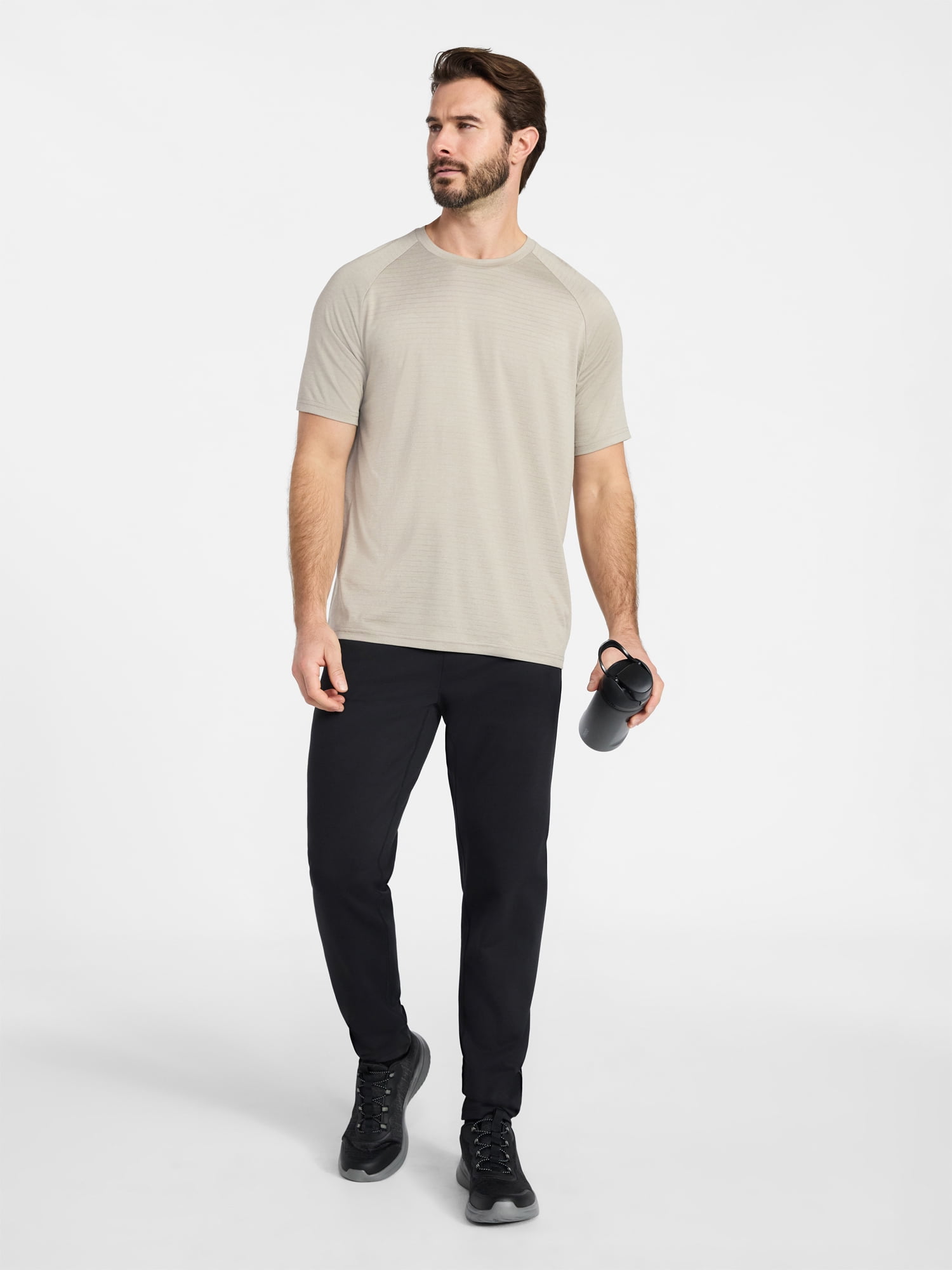 Athletic Works Men's and Big Men's Stripe Jersey Tee with Short Sleeves, Sizes XS-4XLT