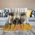 thumbnail image 2 of Orinice Cow Long Horns Field Warm Lightweight Blanket Soft Fleece Blankets Throw Blanket Living Rooms Sofa Decor All Seasons Super Soft Blanket Excellent Hand Feel 60x80in, 2 of 6
