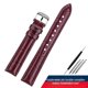 thumbnail image 3 of Correa de reloj de cuero universal para mujer de 18 mm, accesorios de reloj JOWISSA, correa de reloj Tissot T099, pulsera de cuero brillante color rojo vino, 3 of 5