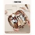 thumbnail image 2 of Bolsa de maquillaje EACHY Travel de gran capacidad impermeable F-Beige, 2 of 8