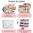 thumbnail image 4 of Organizador del Maquillaje,Caja de almacenamiento de cosméticos de gran capacidad con tapa de apertura y cierre bidireccional impermeable y a prueba de polvo,para encimeras de baño y tocador, 4 of 9
