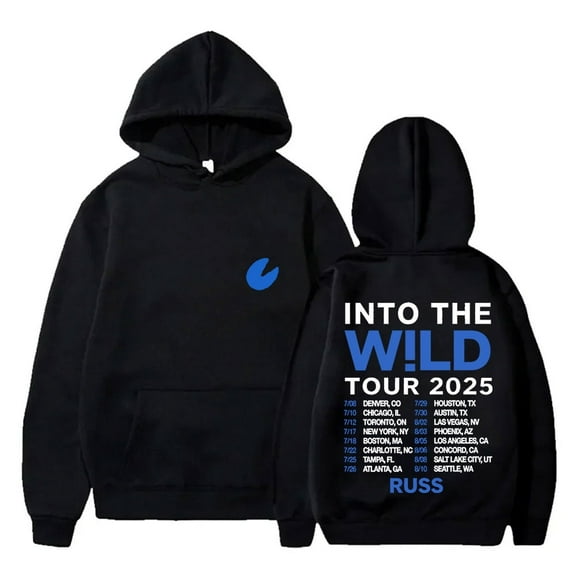 Russ Wild Tour 2025 Merch Hoodie long sleeved streetwear cosplay men's and women's fashionable hip-hop hooded sweatshirt