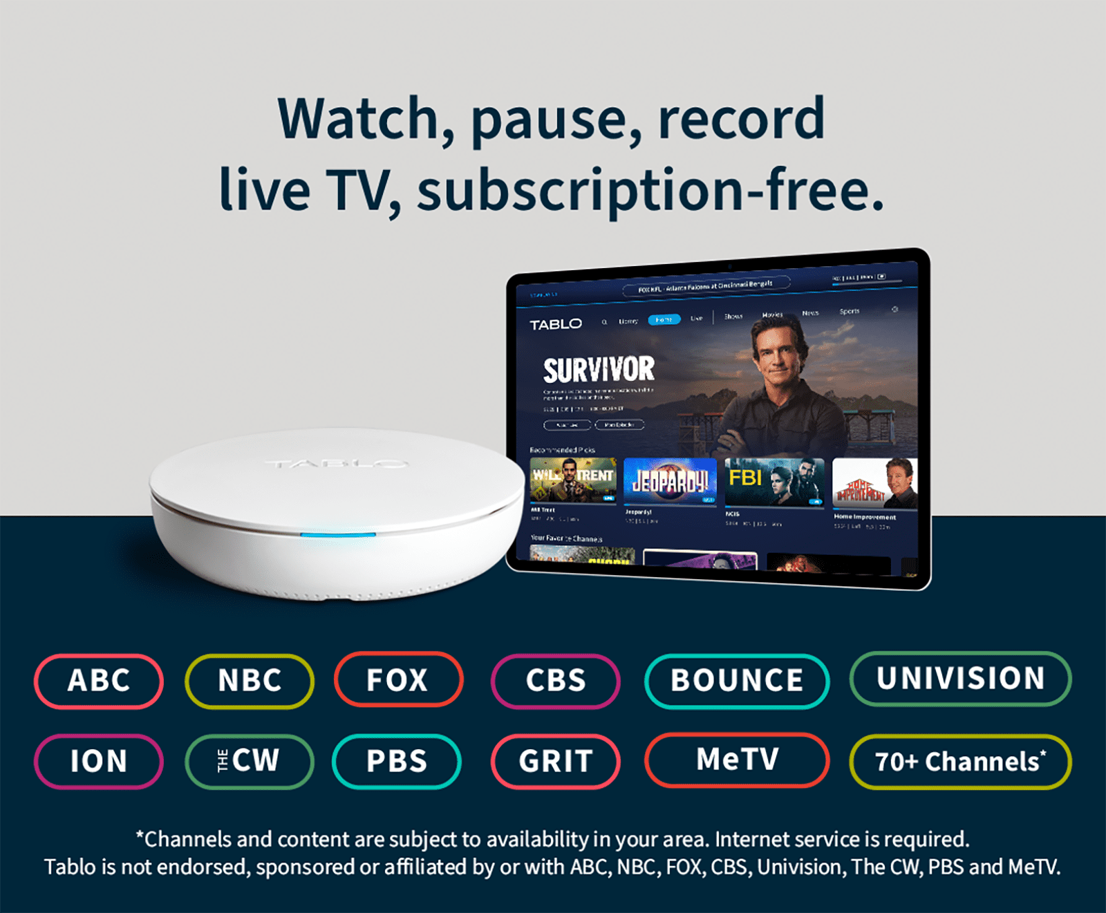 New Tablo 4th Gen 2-Tuner - 128GB Over-The-Air [OTA] Digital Video Recorder [DVR] TF1282B-01-CN