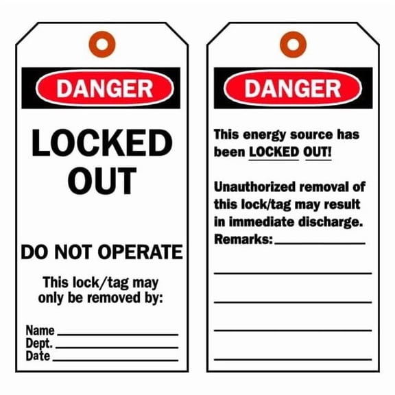 Brady Danger Tag,5-3/4 x 3 In,Cardstock,PK25 65454