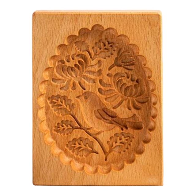 Molde de grabado en relieve para cortador de galletas de madera DIY, moldes de madera tallados en 3D, moldes para galletas, grabado en relieve, artesanía decorativa, herramientas para hornear para