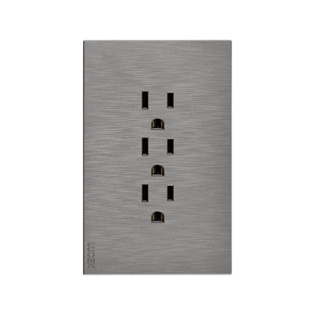 Placa Con 3 Contactos Lucek Línea Flat BF08-B plateado