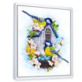 thumbnail image 3 of Designart 'Two Tit Birds Sitting Near The Nest With Eggs and White Flowers I' Traditional Framed Canvas Wall Art Print, 3 of 5