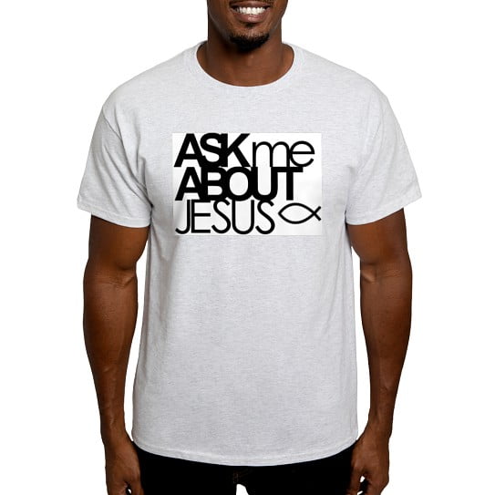 CafePress - Ask Me About Jesus Plain Shirt - Men's Classic Cotton T-Shirts
