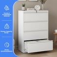 thumbnail image 3 of Locking Filing Cabinet with 4 Drawer Heavy Duty Large Metal Cabinet Home Office White Lateral File Cabinets Wide Steel Cabinets for Legal/Letter Size File,Assembly Required, 3 of 8