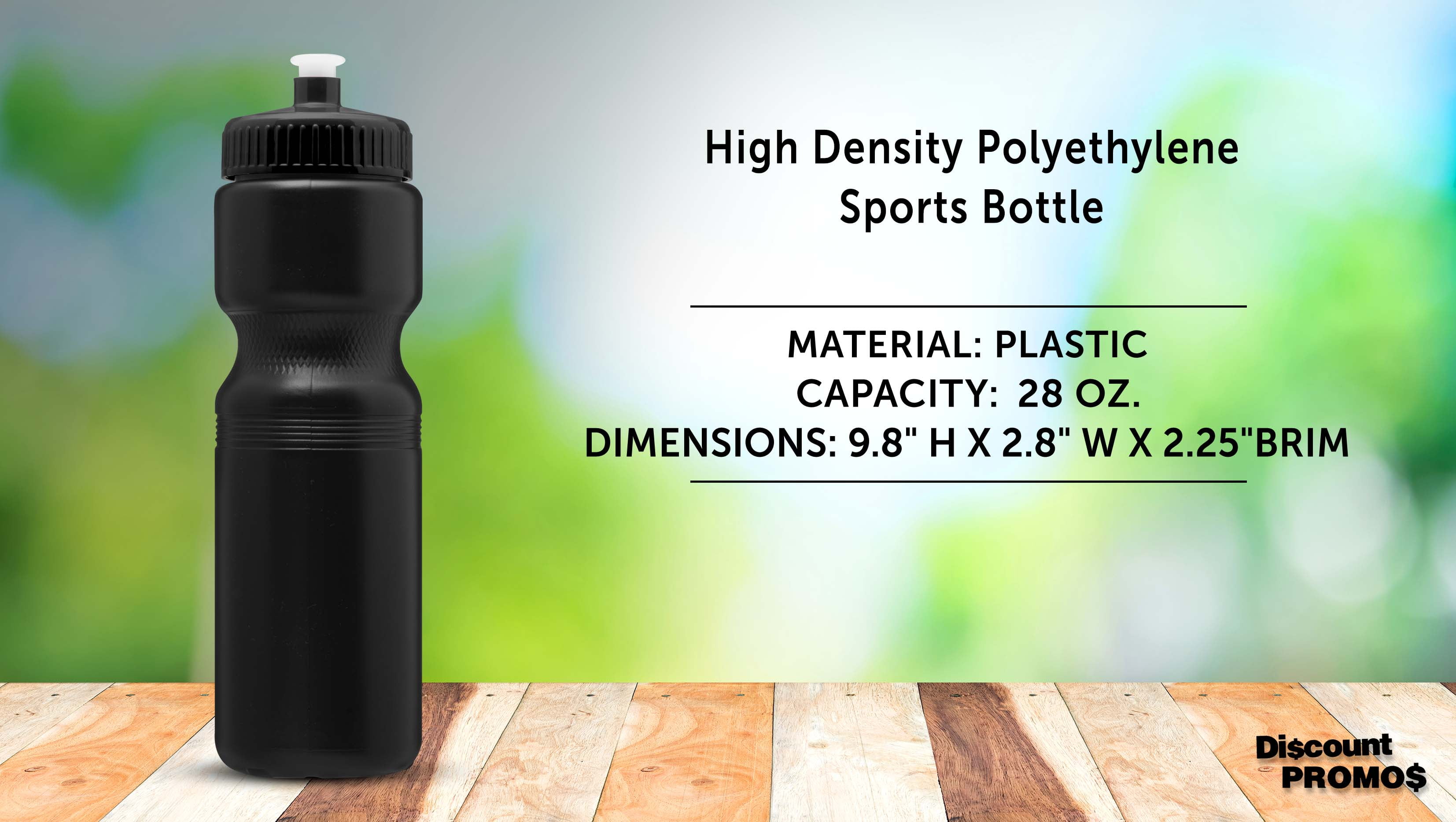 Water Bottles with Push Cap 28 oz. Set of 6, Bulk Pack - Reusable, Great for Gym, Hiking, Cycling, School - Black