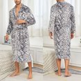 thumbnail image 4 of Christmas Clearance! ZVNAΖH Mens Flannel Robes Knee Length Soft Warm Fleece Bathrobe Snake Print House Coat Loungewear, 4 of 4