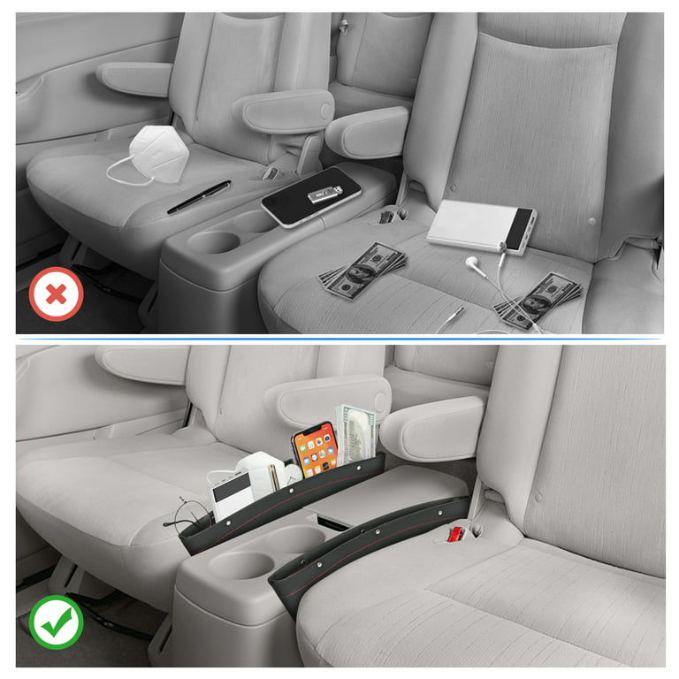 Homelove Car Seat Gap Filler, [2 Pack] Premium PU Leather 2 in 1
