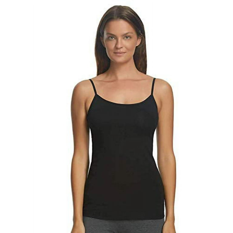 Felina Cotton Women's 3 Pack Cami Tank Tops, Black/White, M