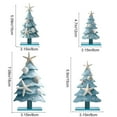 thumbnail image 3 of Blue Wooden Christmas Table Decorations, 4-Piece Set, Coastal Style with Shells, Desktop Display,Vsgery, 3 of 9