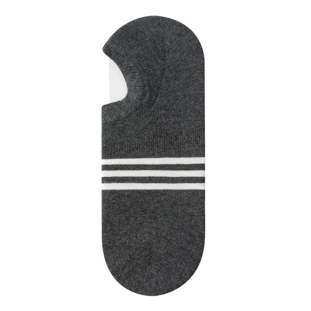 Xiao Hua pares de calcetines invisibles para hombre, antideslizantes, de silicona, que absorben la humedad, de corte bajo, informales, color gris oscuro.