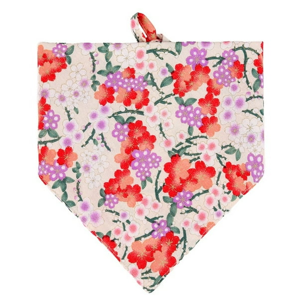 Elegant little Dog Bandana Flower Pattern Girl Dog Bandanas for Dogs Washable Dog Scarf Adjustable Dog KerchiefApricot colorL Walmart