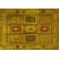 thumbnail image 1 of Ahgly Company Machine Washable Indoor Rectangle Persian Yellow Traditional Area Rugs, 7' x 9', 1 of 4