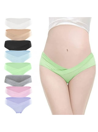 Popvcly 6 Pack Cotton Maternity Panties Low Waist Mother Underwear