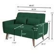 thumbnail image 4 of Pingliang Home Loveseat Small Sofa 2 Seater Sofa Couch with 2 Pillows, Modern Linen Fabric Love Seat for Apartment Bedroom Living Room Small Space Office Studio,Green, 4 of 10