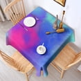 thumbnail image 2 of Square Tablecloth, Waterproof Polyester Table Cover, Wrinkle Resistant & Washable Fabric for Dining, Kitchen, Picnic, 60x60in(152x152cm), Mystical Liquid Galaxy Design, 2 of 6
