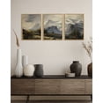 thumbnail image 2 of Drsoum Vintage Wall Art Mountain Landscape Painting Retro Meadow Scenery Farmhouse Kitchen Living Room Decor 12x16in3pcs Brown Framed, 2 of 7