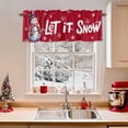 thumbnail image 2 of Christmas Snow Valances for Windows, 54 x 18in, Winter Snowman Snowflakes Xmas Red Rod Pocket Kitchen Valance Curtain Light Filtering Window Treatments for Living Room Bedroom, 1 Panel, 2 of 7