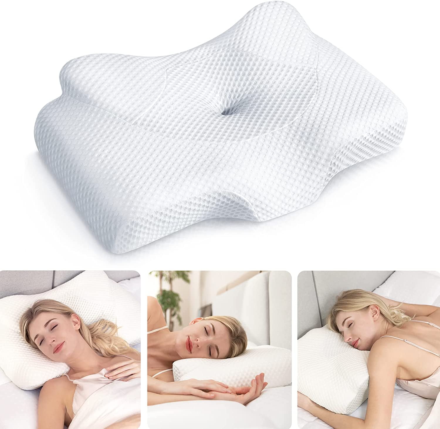 Pulatree Ergonomic Cervical Memory Foam Pillow Odorless Contour Neck Pillows ... 