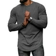 thumbnail image 5 of PNTUTB Men's Crew Neck Casual Long Sleeve Pullover Solid Color Lightweight Loose Fit Sports Top, 5 of 5