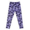 thumbnail image 2 of Halloween Leggings, Color Block Skull Bat Print Sports Trousers, 2 of 6