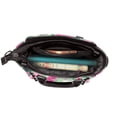 thumbnail image 5 of Lsque Orchids Flowers Pattern Leather Rivet Shoulder Bag – Elegant Genuine Leather & Microfiber PU Crossbody with Detachable Adjustable Strap, 5 of 5