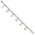 thumbnail image 2 of Chisel Stainless Steel Rose IP-plated Polished CZ Heart, Lock & Key w/ 1in ext Bracelet, 2 of 4