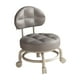 thumbnail image 2 of Taburete rodante redondo bajo con polea, asiento rodante, taburete corto con respaldo para gris oscuro, 2 of 9