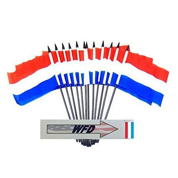Pack of 12 4"x6" Luxembourg Polyester Miniature Desk & Little Table Flags, 1 Dozen 4"x 6" Luxembourger Small Mini Hand Waving Stick Flags