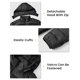 thumbnail image 4 of Chaqueta TBMPOY para hombre, ligera, acolchada, con capucha, negra, 3XL, 4 of 7