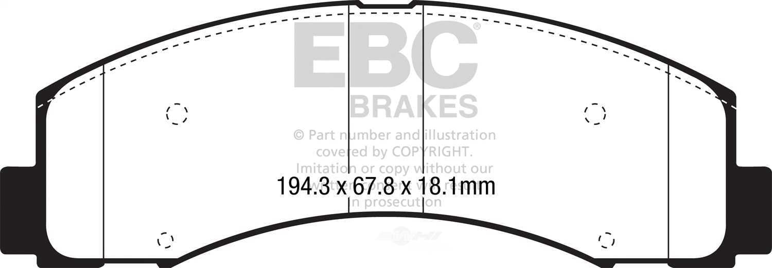 EBC Brakes Greenstuff 6000 Series Heavy Duty 4x4/SUV/Light Truck Brake Pad Set Fits select: 2018-2021 FORD F150, 2018-2019 TOYOTA CAMRY