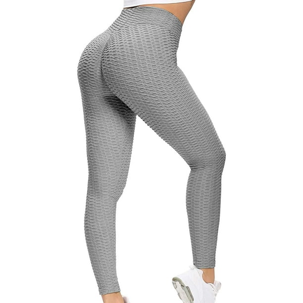 KSCD Women's Bubble Hip Butt Lifting Anti Cellulite Legging High Waist  Workout Tummy Control Yoga Tights 