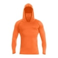 thumbnail image 4 of YLSDY Fashion Mens Compression Thermal Shirts Hoodie with Mask Long Sleeve Winter Sports Base Layer Top Active Running Sun Shirt Orange XXL, 4 of 8