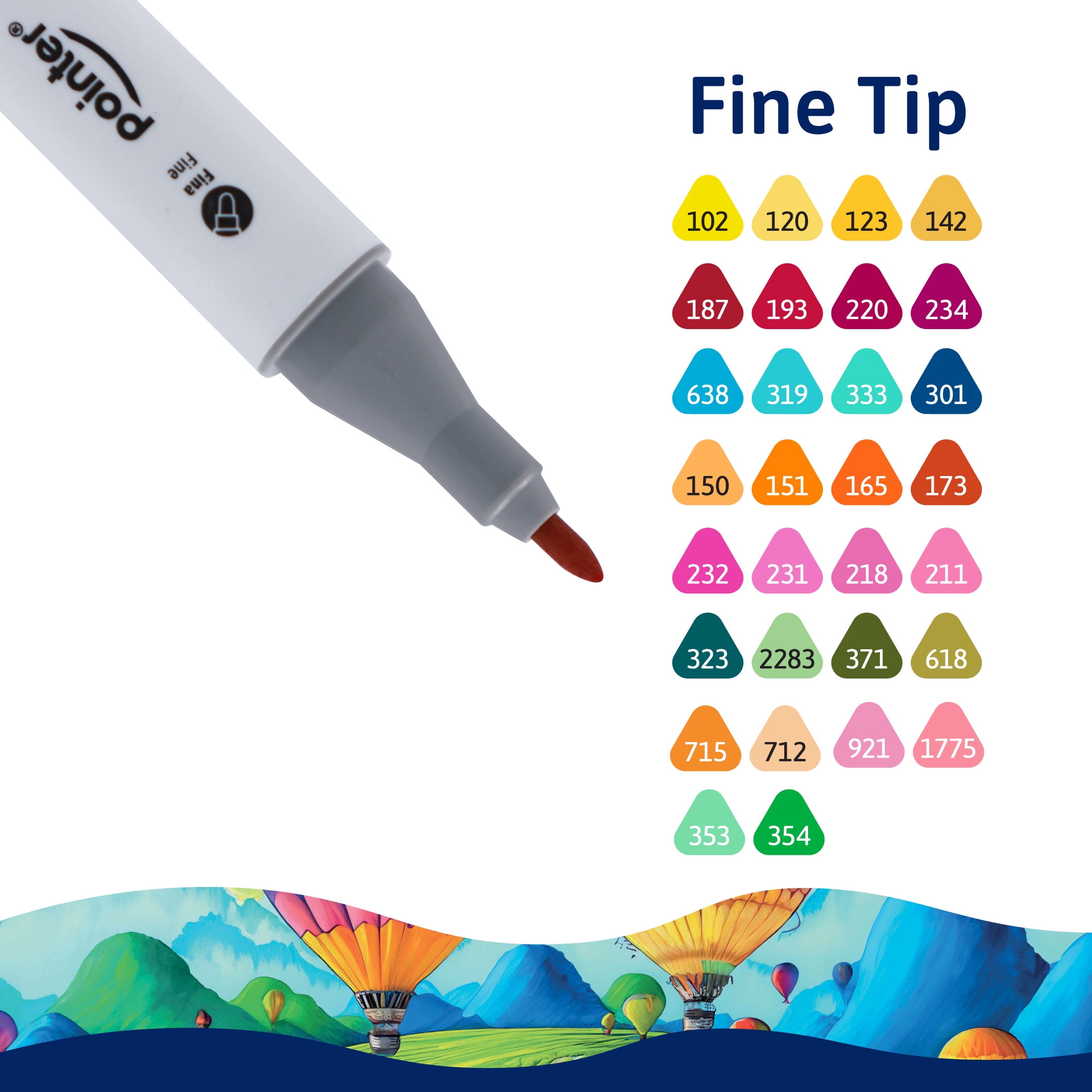 Pointer Art Pro Dual Tip Alcohol-Based Markers, Chisel and Fine Point, Assorted Colors, 60 Count (1 pack)