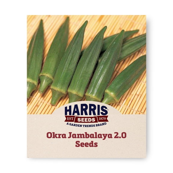 Harris Seeds Jambalaya 2.0 Okra, Early Maturing Green Pod Variety for Garden Production, 1,000 Count