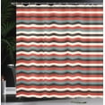 thumbnail image 4 of Ambesonne Striped Shower Curtain, Vintage 60's Red Black, 69"Wx84"L, Multicolor, 4 of 5