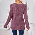 thumbnail image 4 of Annhoo Knitted Tops for Women Long Sleeve Round Neck Tunics Fall Fashion Side Slit Button Undershirts, 4 of 4