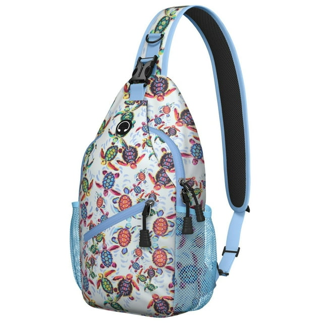 Axolotl Kawaii Cute Cartoon Sling Backpack Lightweight Durable Crossbody Bag Multi-Functional Design Perfect Gift for Lovers of Adorable Mythical Fantasy Creatures
