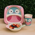 thumbnail image 5 of Domore set 3 vajillas infantiles bambu 5 juegos platos vasos animales niños, 5 of 5