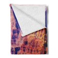 thumbnail image 2 of American Soft Flannel Fleece Throw Blanket, Grand Canyon in Arizona Base Elevations North American Sublime Tribal Landscape, Cozy Plush for Indoor and Outdoor Use, 60" x 80", Brown, by Ambesonne, 2 of 5