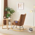 thumbnail image 3 of BAYUELSWU Rocking Chair Nursery, Upholstered Glider Rocker with High Backrest, Stylish Modern Rocking Accent Chair Glider Recliner for Living Room Nursery Bedroom （Brown）, 3 of 6