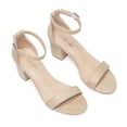 thumbnail image 4 of Summer Saving Clearance! Tuobarr Block Heels Women's Fashion High Heels Shoes Open Toe Solid Color Casual Comfortable High-Heel Sandals Beige US Size 6, 4 of 5